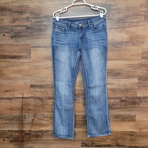 Maurices Jeans Size 8 R Low Rise Bootcut Medium Light Wash Stretch Denim Western - Picture 2 of 10